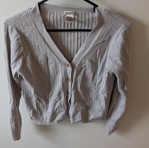 Cotton emporium light grey fitted button down long sleeve shirt. Size medium